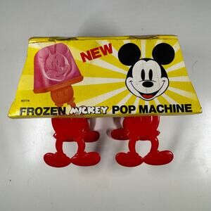 Vintage Disney Frozen Mickey Mouse Pop Machine 4 Ice Dessert Molds Red New